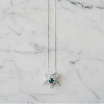 Artisan-Made Silver Floral Necklace