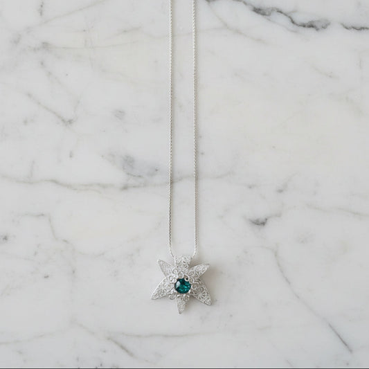 Artisan-Made Silver Floral Necklace