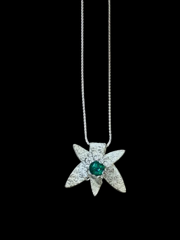Artisan-Made Silver Floral Necklace