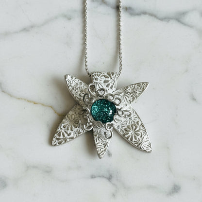 Artisan-Made Silver Floral Necklace
