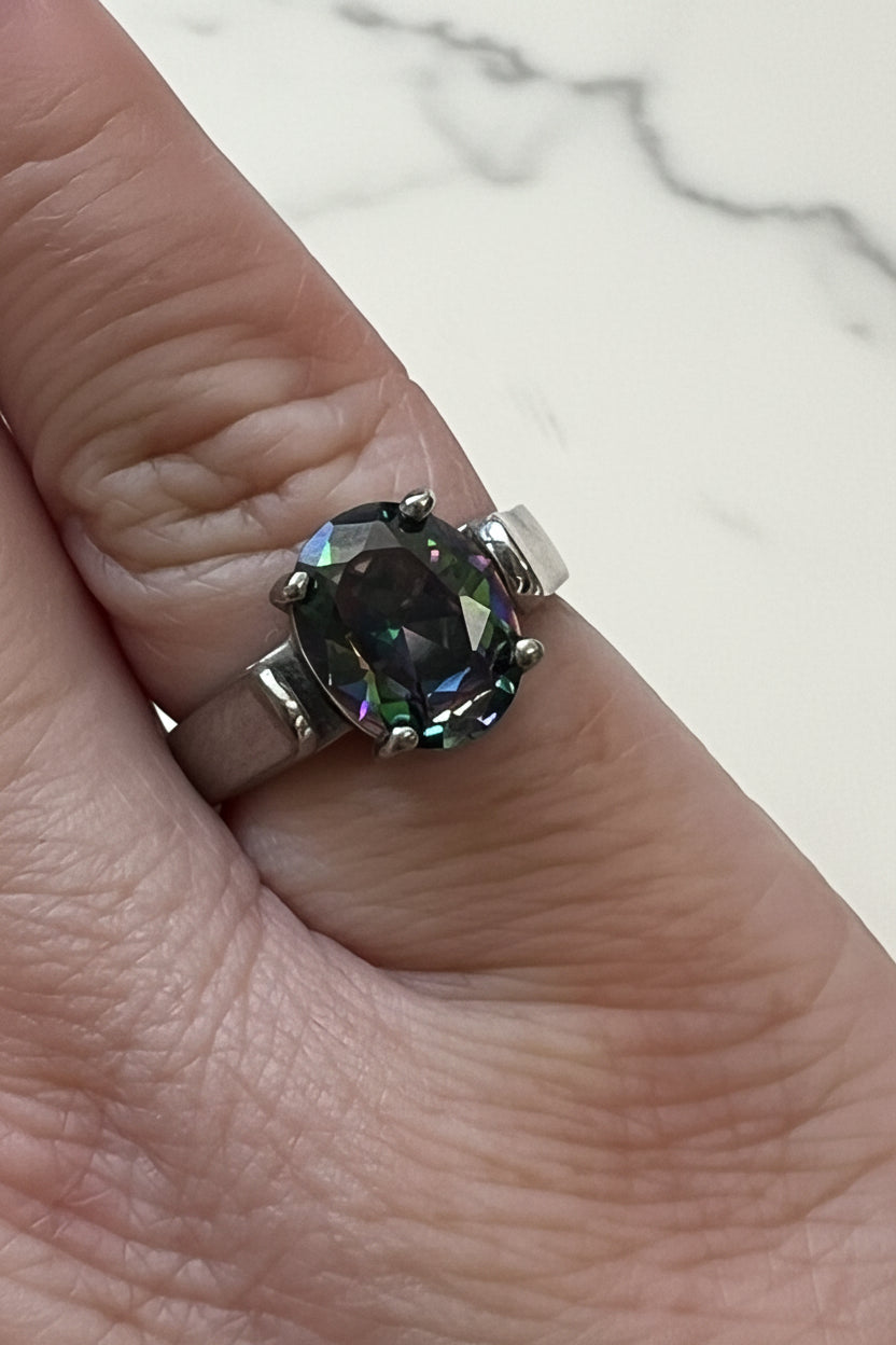 Mystic Topaz Ring .925 Silver