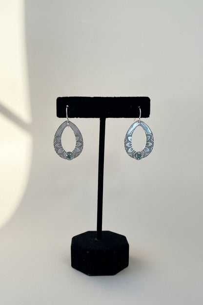 Artisan-Made Fine Silver Earrings with Green Montana Sapphires