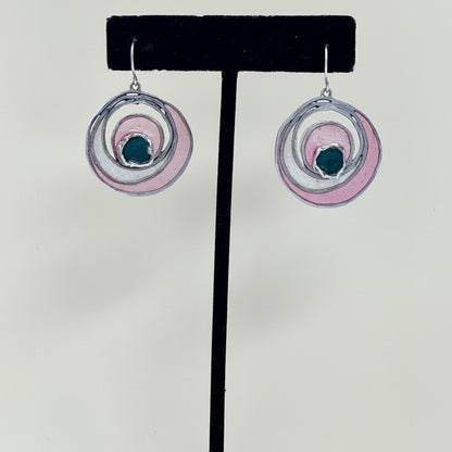 Artisan-Made Sterling Silver and Resin Earrings