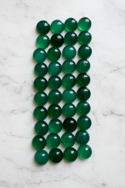 Green Agate Cabochons 8mm Pack of 42