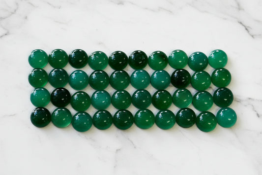 Green Agate Cabochons 8mm Pack of 42