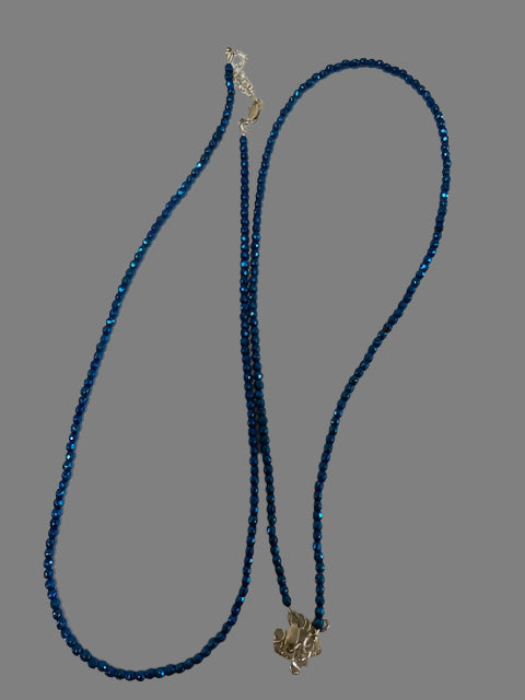 Hematite Navy Blue w/.925 Chain
