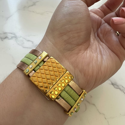 Artisan Copper Metal Clay Statement Bracelet