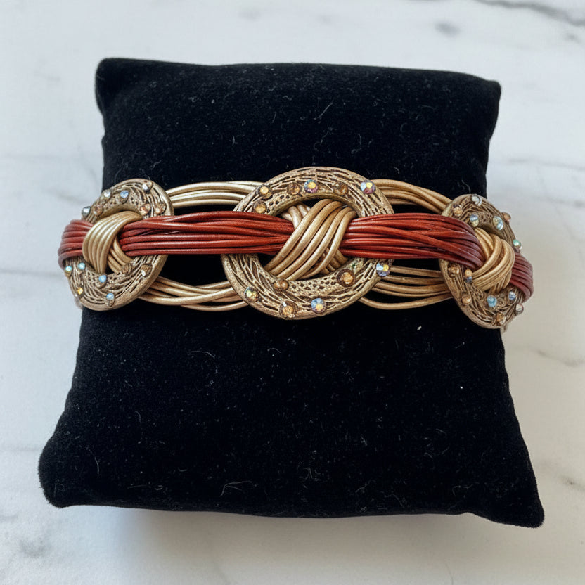 Artisan Statement Bracelet with Champagne Accent Crystals