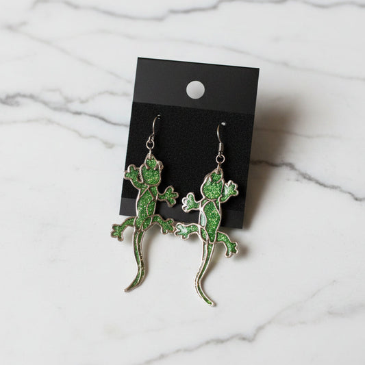 Project X Silver Syringe Lizard Earrings