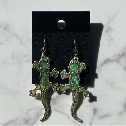 Project X Silver Syringe Lizard Earrings