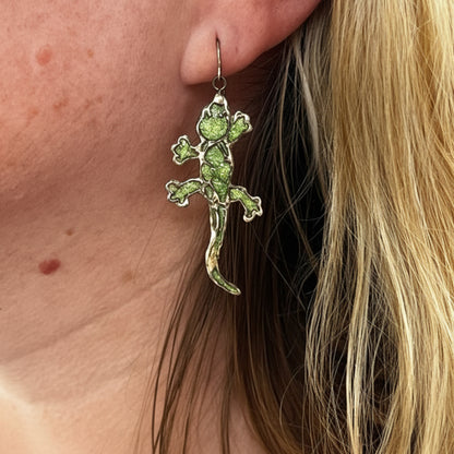 Project X Silver Syringe Lizard Earrings
