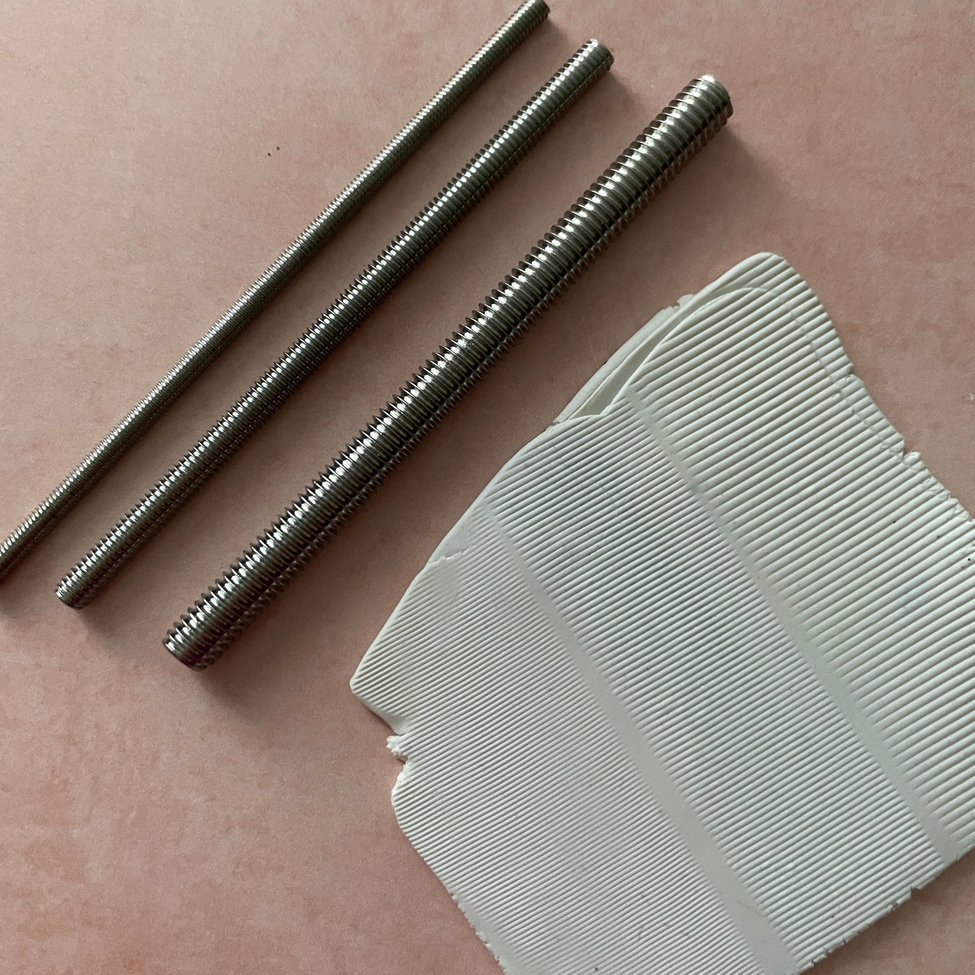 Metal Rods Set of 3 threaded Tools for polymer clay sculpting and texture wand - Clay Revolution