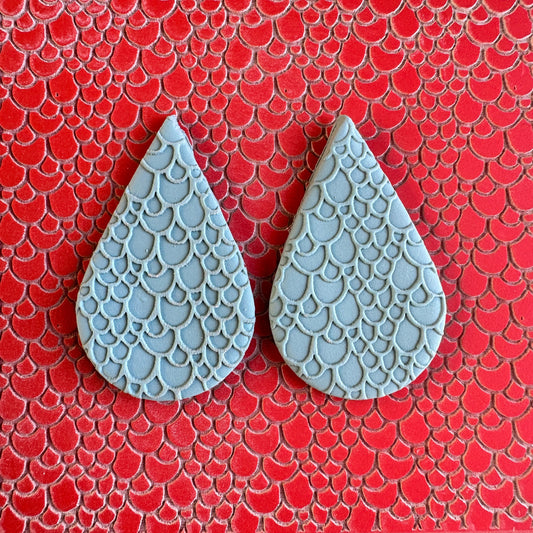 Rainbow Trout Fish Scales Snakeskin polymer clay rubber stamp texture sheet card making - Clay Revolution