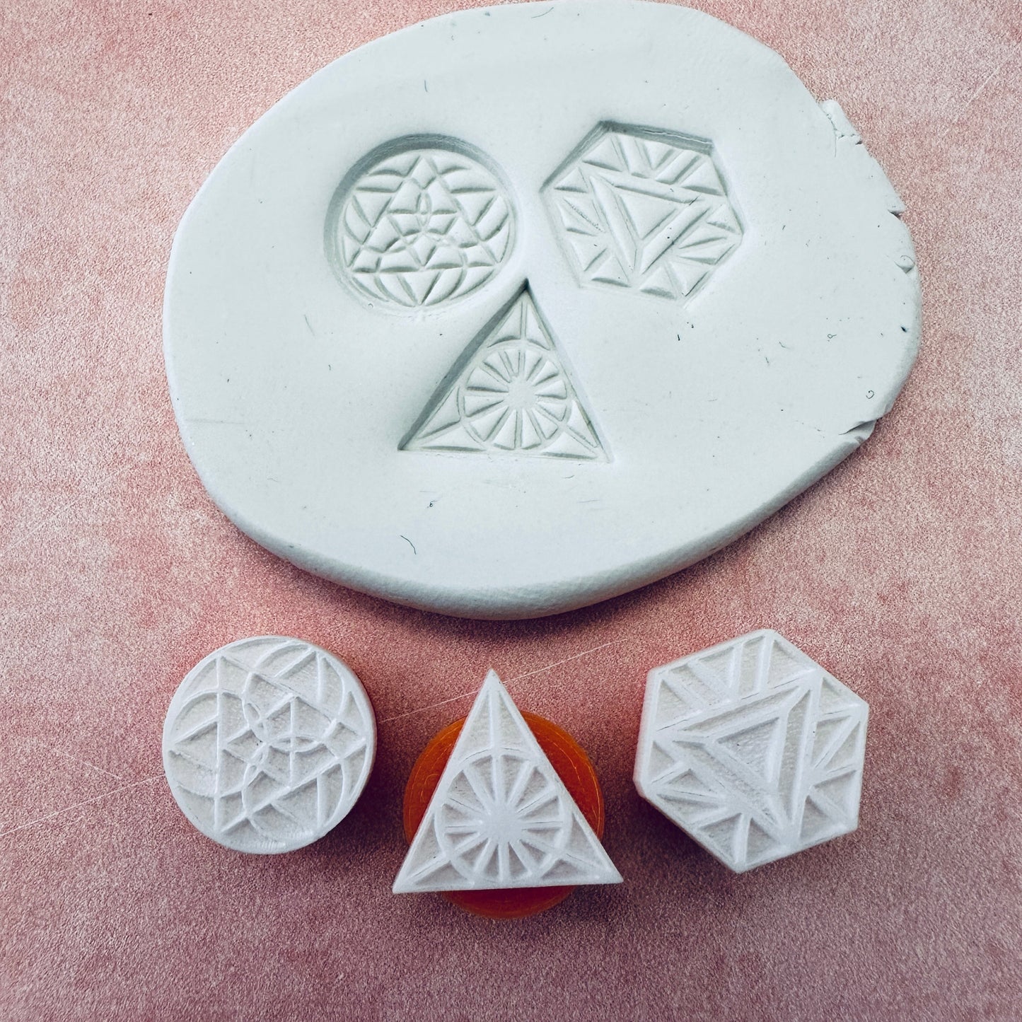 Boho Geo Texture Tips mini clay stamps | geometric small stamping designs