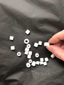 Ceramic Bisque 1/4" Cylinder Beads