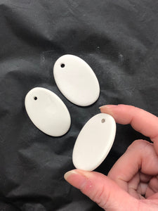 Ceramic Bisque 1 3/4" x 1" Oval Pendant