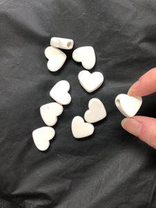 Ceramic Bisque 3/4" Heart Beads
