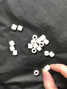 Ceramic Bisque 1/4" Cylinder Beads