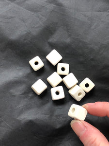Ceramic Bisque  1/2" Square Beads