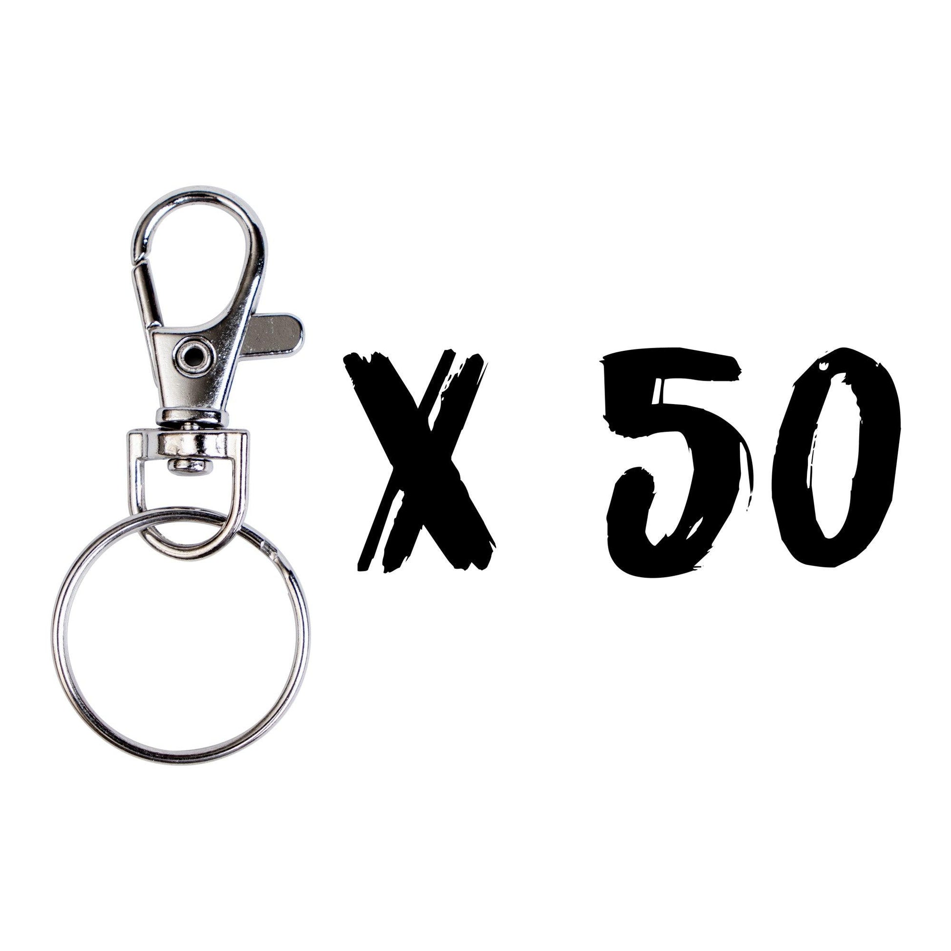 50ct - Assembled Keychain Rings with Lobster Clasp - Clay Revolution