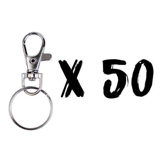 50ct - Assembled Keychain Rings with Lobster Clasp - Clay Revolution