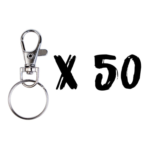 50ct - Assembled Keychain Rings with Lobster Clasp