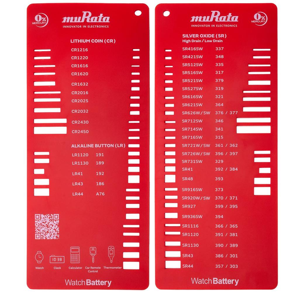 Murata Watch Battery Size Selector - Clay Revolution