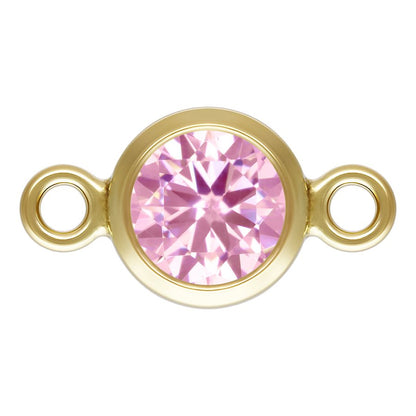 Birthstone Connectors, Gold Filled 14k, 4mm, For Permanent Jewelry - Clay Revolution