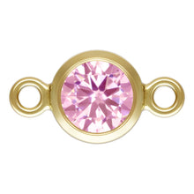 Cargar imagen en el visor de la galería, Birthstone Connectors, Gold Filled 14k, 4mm, For Permanent Jewelry