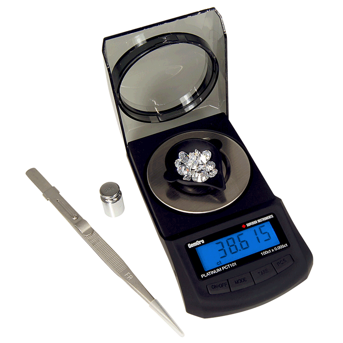 Portable Carat Scale, 100ct x 0.005ct - GEMORO PCT101 - Clay Revolution