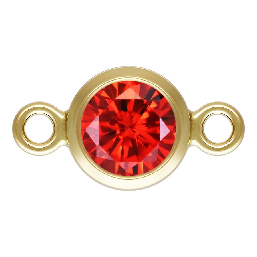 Birthstone Connectors, Gold Filled 14k, 4mm, For Permanent Jewelry - Clay Revolution