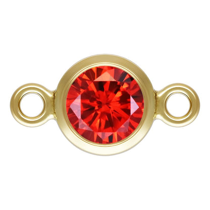 Birthstone Connectors, Gold Filled 14k, 4mm, For Permanent Jewelry - Clay Revolution