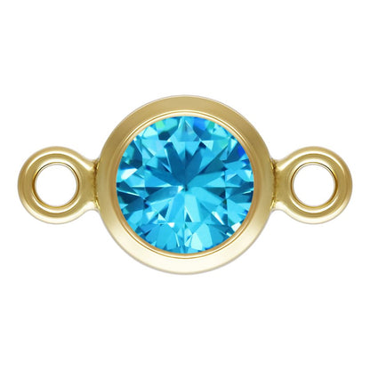 Birthstone Connectors, Gold Filled 14k, 4mm, For Permanent Jewelry - Clay Revolution