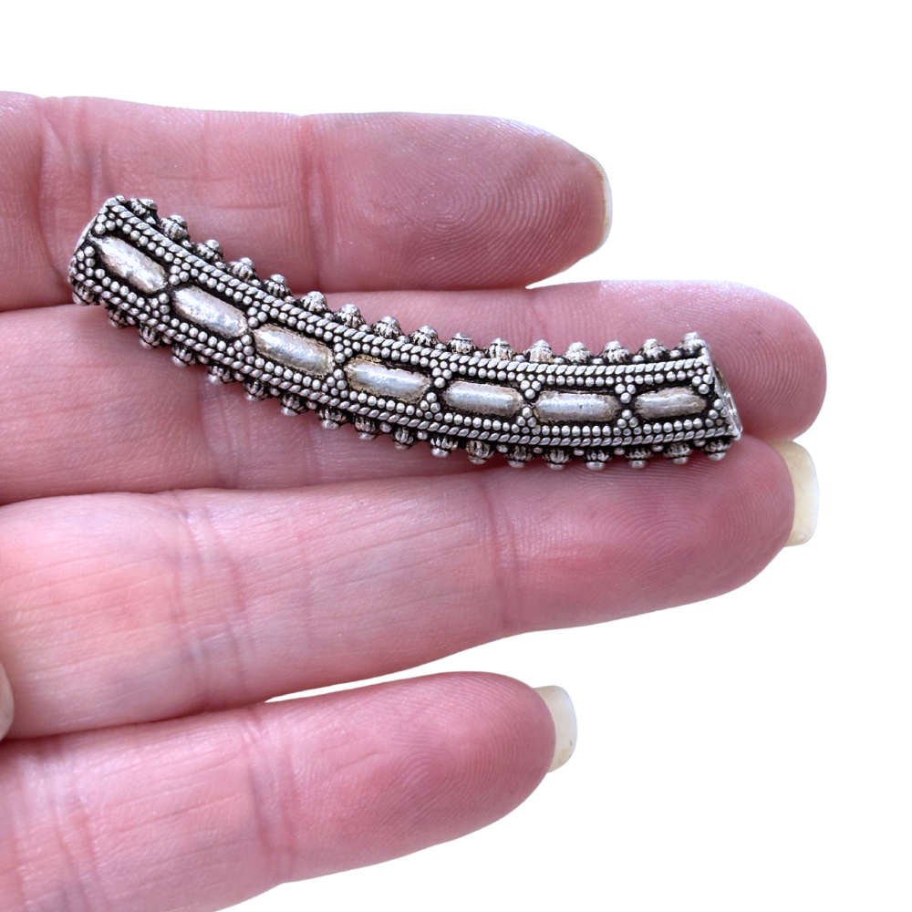 2" Bali .925 Sterling Silver Curved Tube
