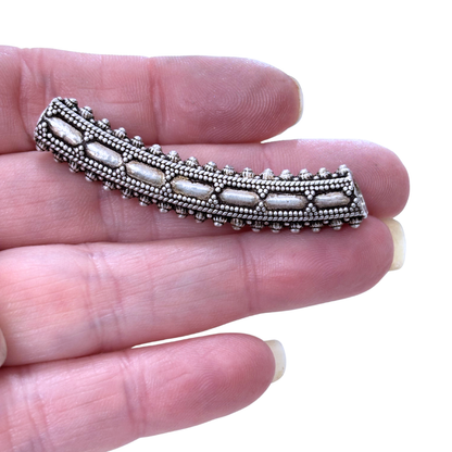 2" Bali .925 Sterling Silver Curved Tube