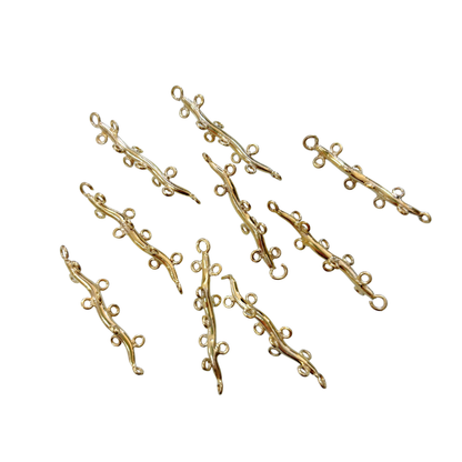 10-Loop Gold Plated Branch Connector Stick – 1.25"