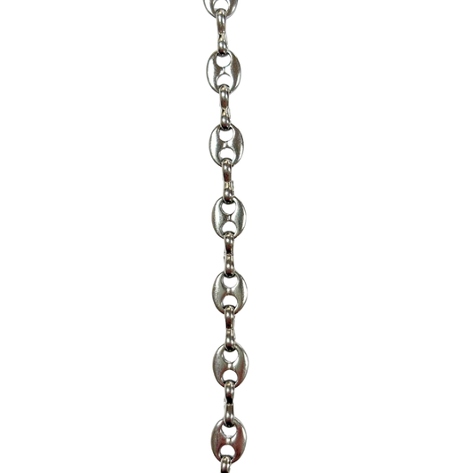 Stainless Steel Oval Disc & Link Chain – 8mm x 6mm