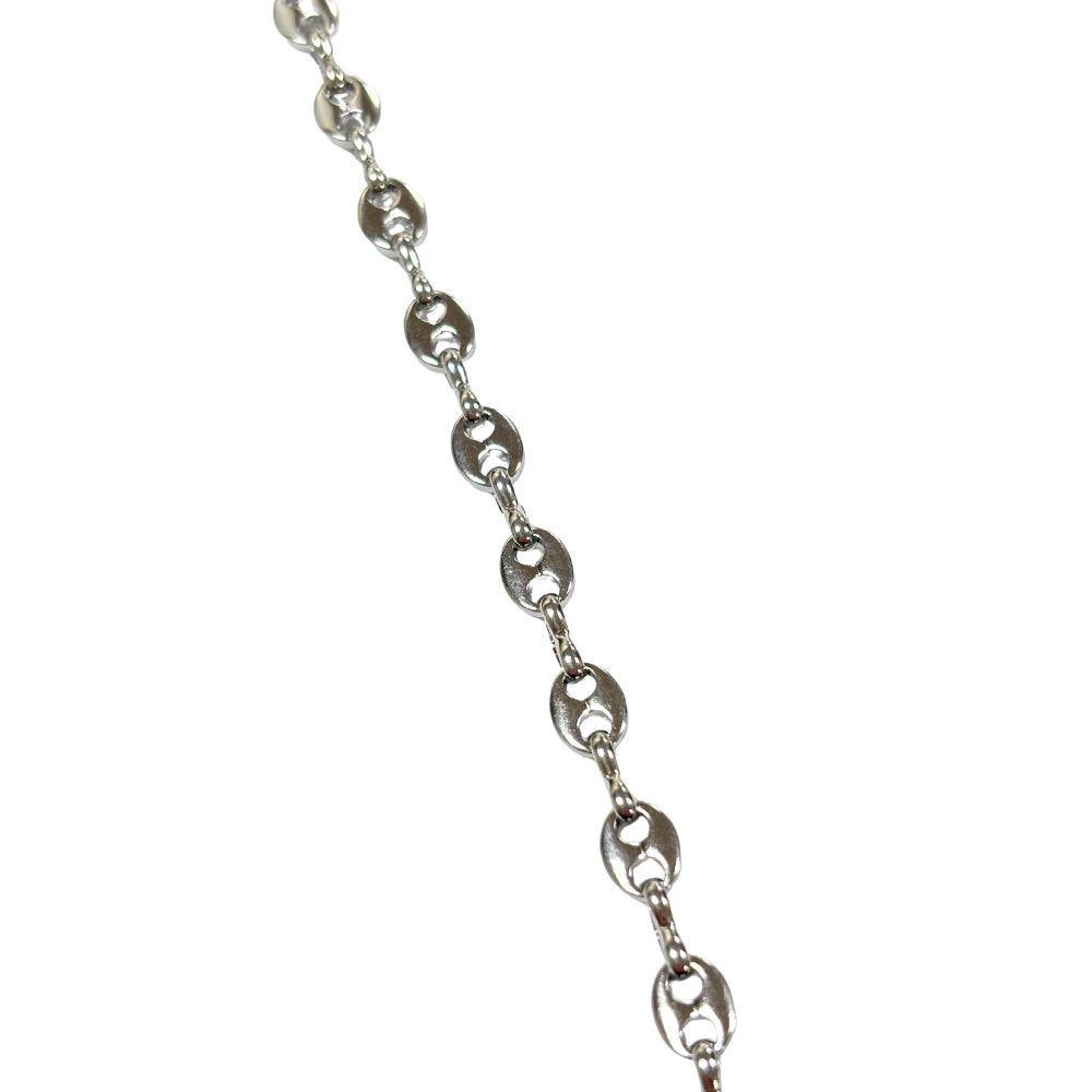 Stainless Steel Oval Disc & Link Chain – 8mm x 6mm
