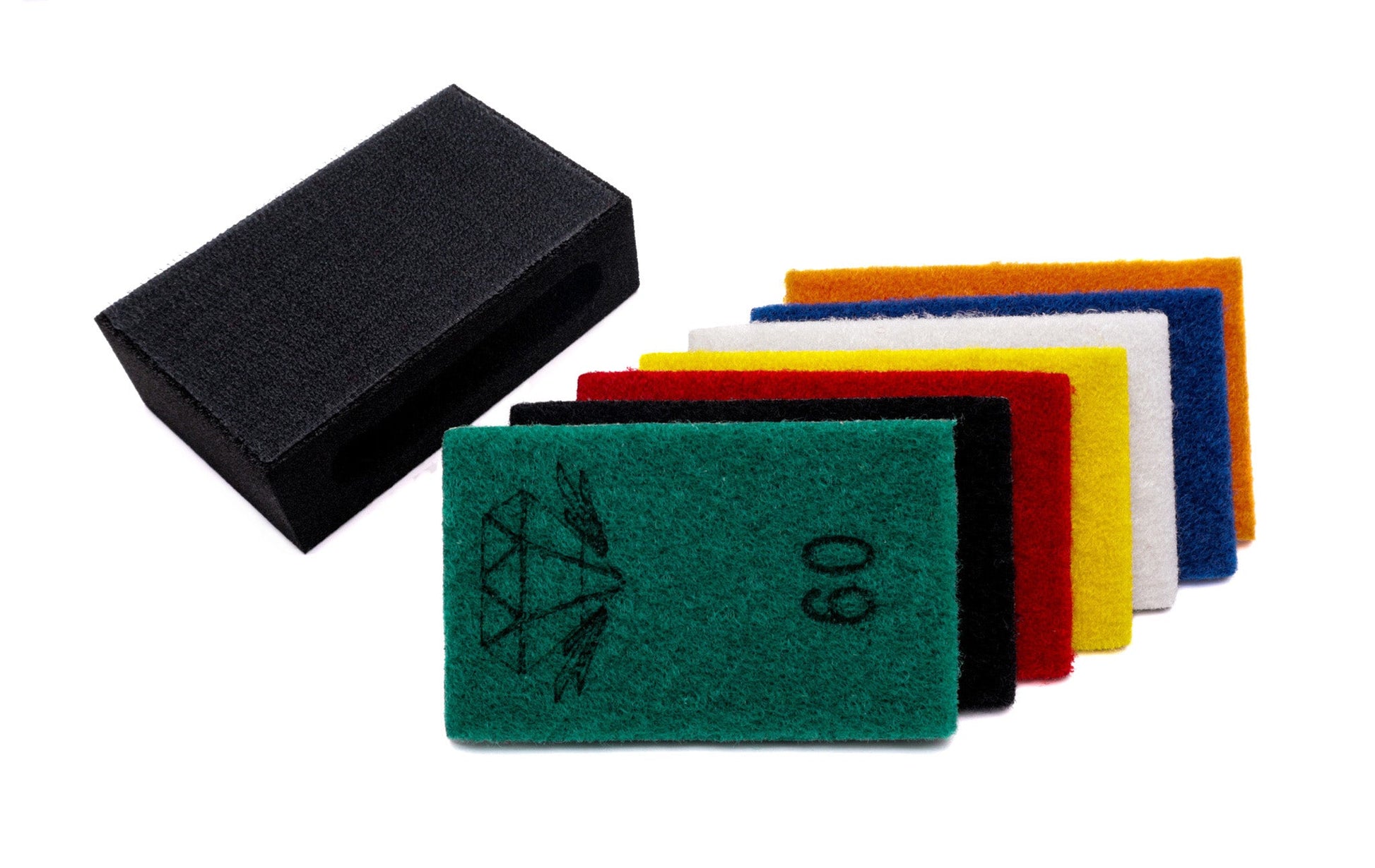 8-Piece Hook-and-Loop-Back Pads w/ Free Block - Clay Revolution