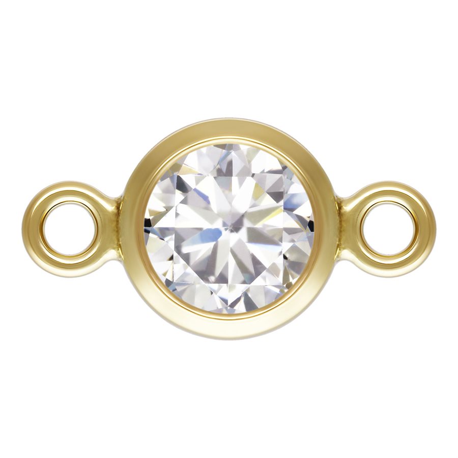 Birthstone Connectors, Gold Filled 14k, 4mm, For Permanent Jewelry - Clay Revolution