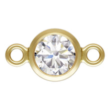 Cargar imagen en el visor de la galería, Birthstone Connectors, Gold Filled 14k, 4mm, For Permanent Jewelry