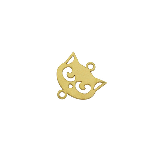 Whimsical Cat Face Permanent Jewelry Connector - Gold Filled