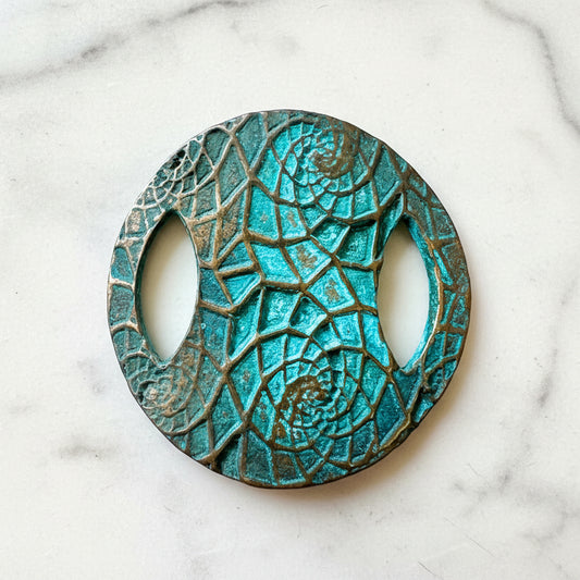 Bracelet Component-Artisan Made Turquoise Patina