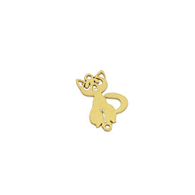 Load image into Gallery viewer, Playful Cat Permanent Jewelry Connector - Gold Filled