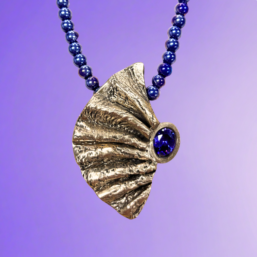 Dramatic Fan Fold Bronze Pendant Class with Carrie Story 8-28-26 In Person and Online