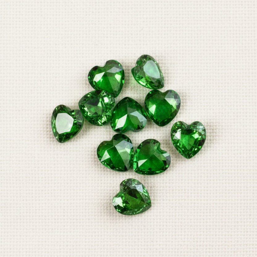 3mm Heart Emerald Cubic Zirconia