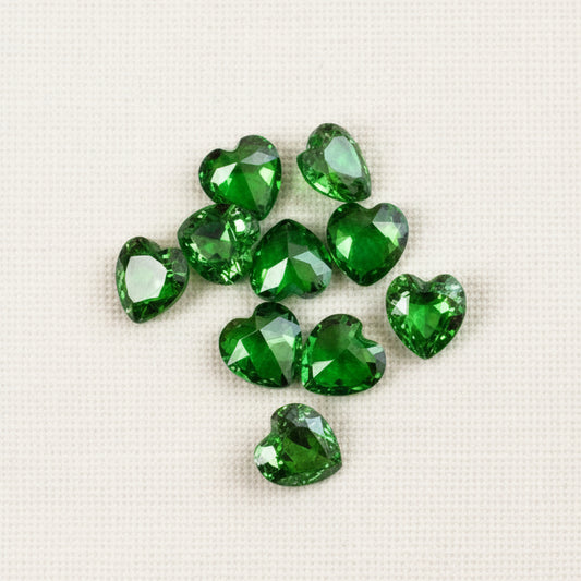3mm Heart Emerald Cubic Zirconia
