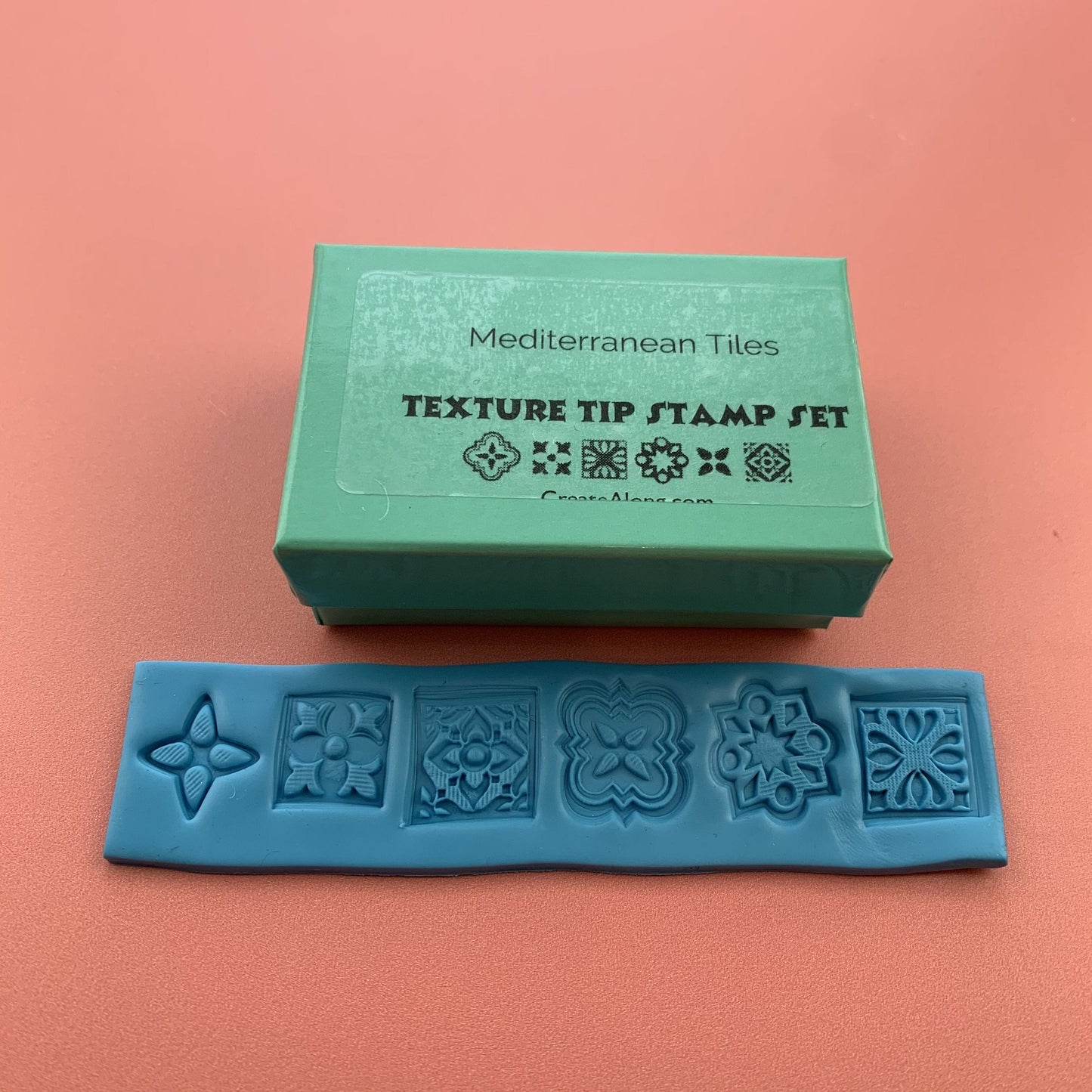 Mediterranean Tiles Texture Tips mini clay ink mica stamps