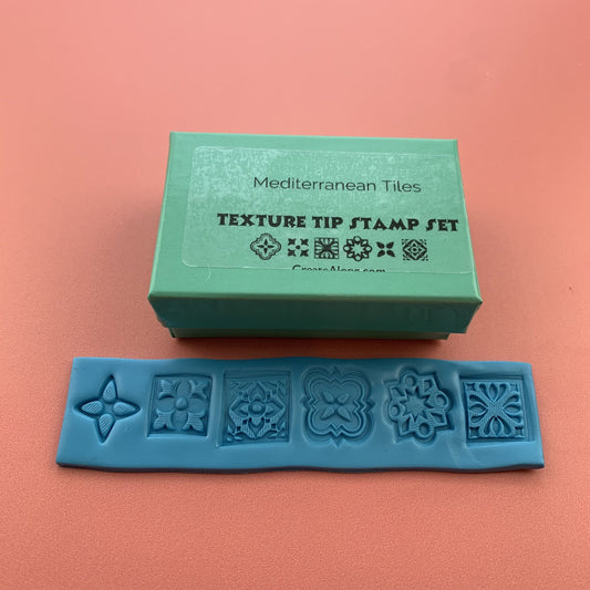 Mediterranean Tiles Texture Tips mini clay ink mica stamps