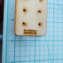 Load image into Gallery viewer, Stud earring assembly and baking jig tool support wood bake polymer clay tool